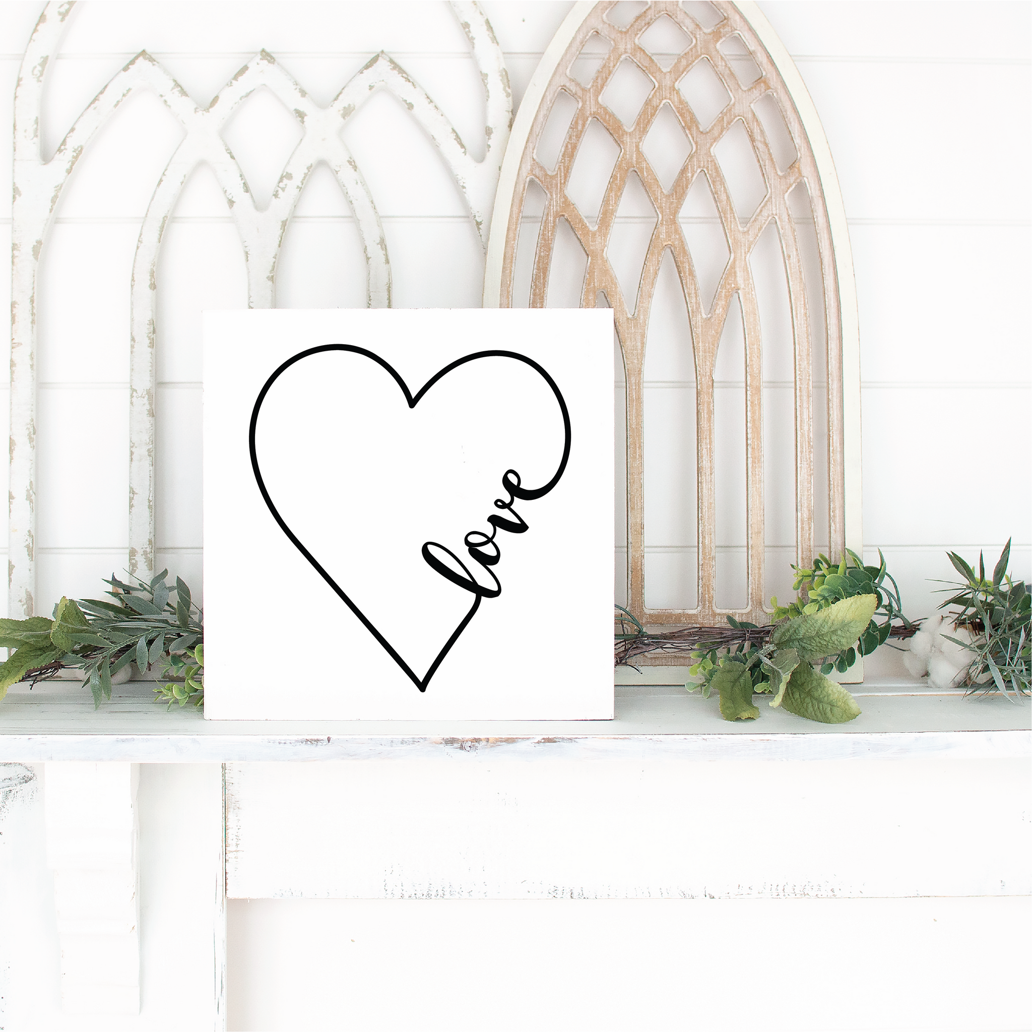 Love Heart Cursive - 12" x 12"