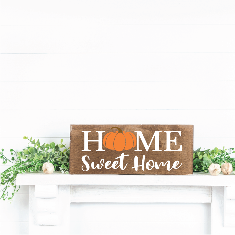 Home Sweet Home Pumpkins - Shelf Sitter - 8" x 16"